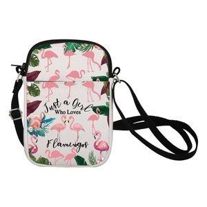 Flamingo Crossbody Bag - Canvas Cell Phone Purse Flamingo Lovers ^_^
